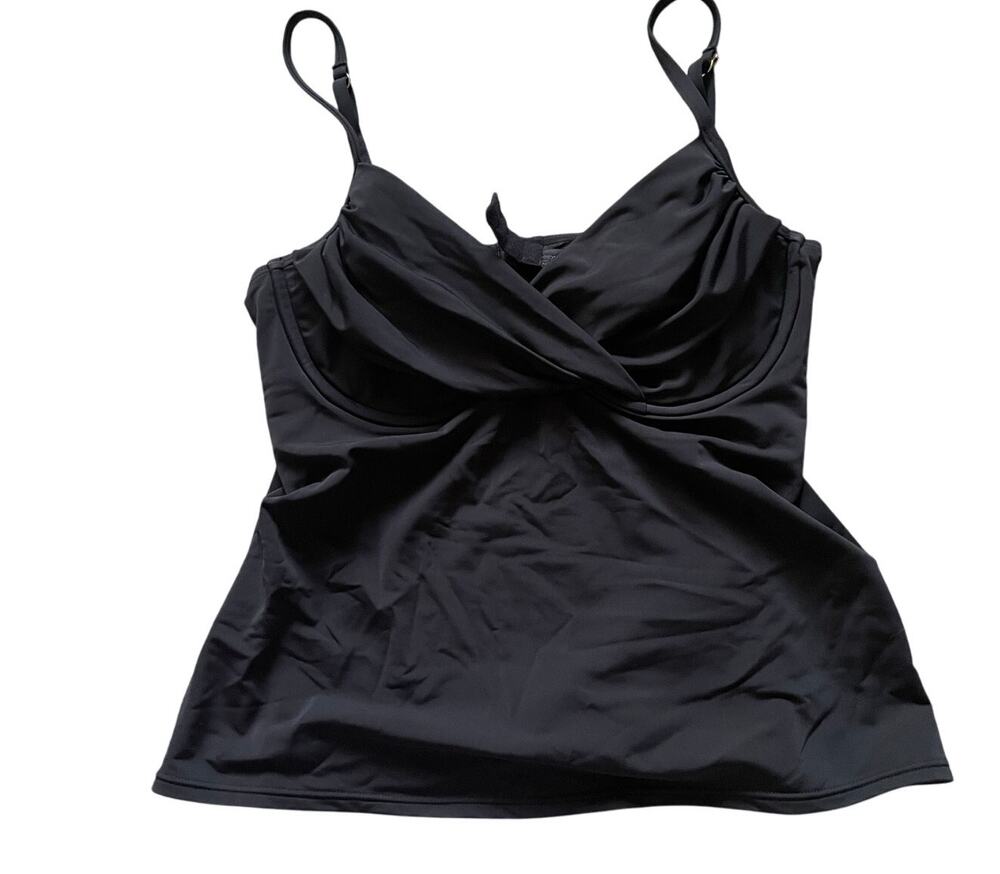 Sunsets Separates Womens Black Wrap Style Tankini Bra Top Swim Beach Flowy Chic
